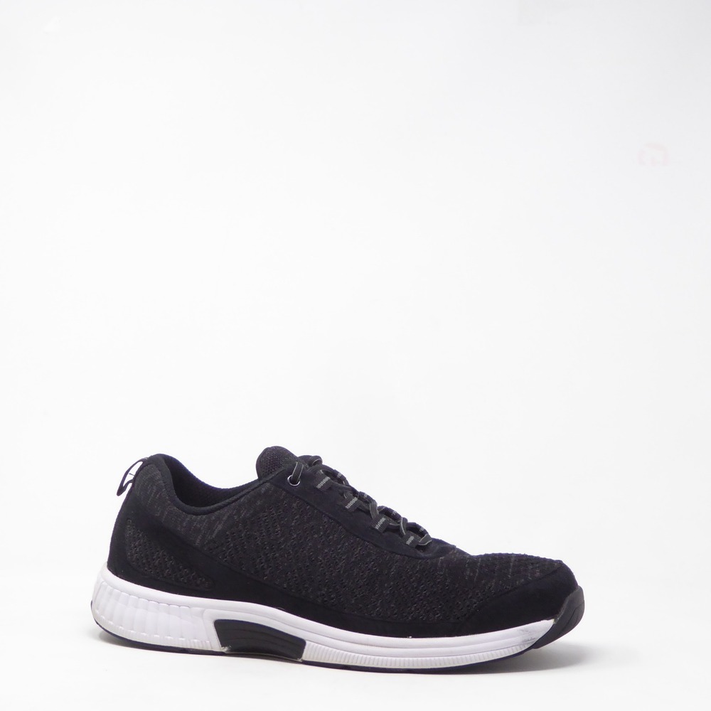 Orthofeet Men 619 Lava Stretch Athletic Walking Black Mesh Lace Up Sneakers 12 D